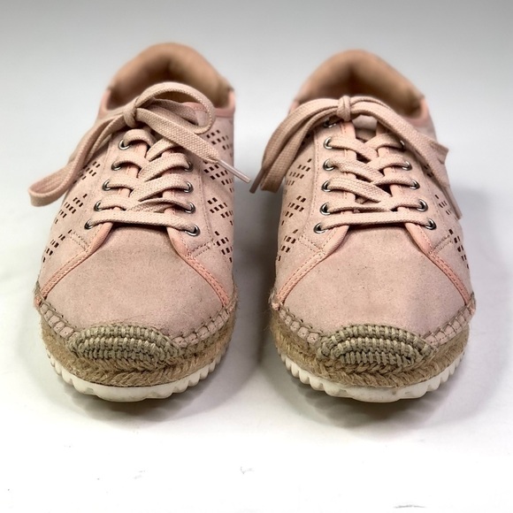 Marc Fisher ballet pink vegan suede perforated sneaker espadrilles 6.5 - Picture 5 of 11